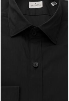 Klassieke Pasvorm Overhemd Met Lange Mouwen Zwart - 2XL