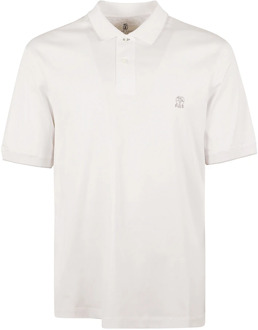 Klassieke Polo Shirt voor Mannen Brunello Cucinelli , White , Heren - 2Xl,Xl,L,M