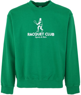 Klassieke Racquet Club Crewneck Sweatshirt Sporty & Rich , Green , Heren - M