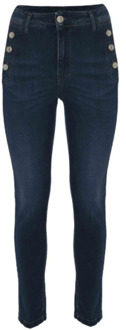 Klassieke Skinny Jeans met Decoratieve Knopen Kocca , Blue , Dames - W25,W27,W30,W32,W28,W24,W31,W26,W29