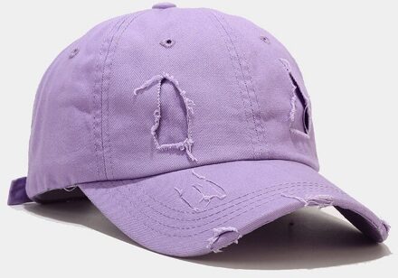 Klassieke Stijl Unisex Vrouwen Mannen Zomer Mode Baseball Cap Katoen Motorfiets Cap Slijpen Vintage Solid Zon Papa Hoed Gorros licht paars