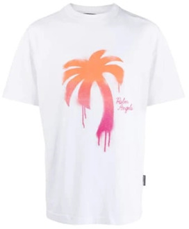 Klassieke T-shirt Palm Angels , White , Heren - M