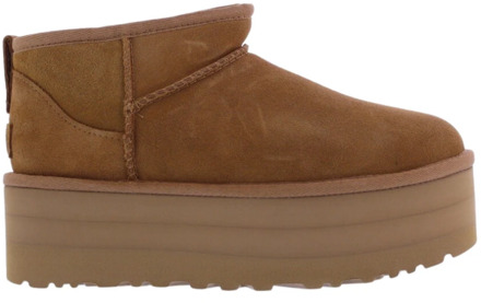 Klassieke Ultra Mini Platform Enkellaarzen voor Dames UGG , Brown , Dames - 41 Eu,40 EU