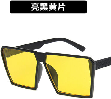 Klassieke Vierkante Zonnebril Meisjes Jongens Kleurrijke Spiegel Kinderen Bril Concave Vorm Persoonlijkheid Anti-Uv Street Beat Kid geel