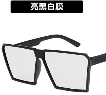 Klassieke Vierkante Zonnebril Meisjes Jongens Kleurrijke Spiegel Kinderen Bril Concave Vorm Persoonlijkheid Anti-Uv Street Beat Kid wit