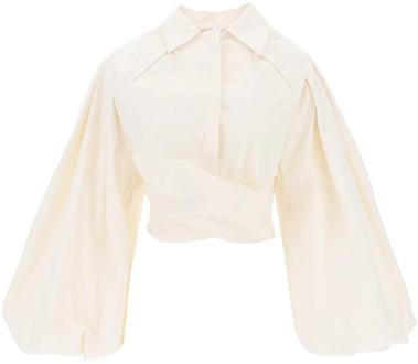 Klassieke Witte Button-Up Overhemd Jacquemus , White , Dames - Xs,2Xs