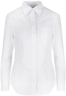 Klassieke Witte Katoenen Overhemd Thom Browne , White , Dames - S,Xs,2Xs