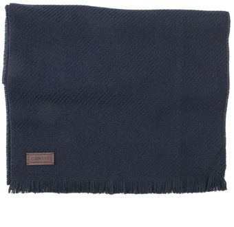Klassieke Wollen Sjaal met Diagonale Print Canali , Blue , Heren - ONE Size