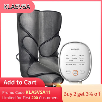 KLASVSA Leg Massager Air Compression Circulation Foot and Calf Massager with Handheld Controller 2 Modes 3 Intensities