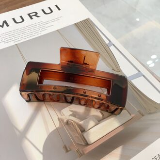 Klauw Clip Voor Vrouwen Tough Kleurrijke Plastic Haar Klauw Grote Size Haar Klemmen Klauw Clip Krab Haar Accessoires bruin