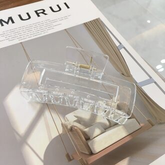 Klauw Clip Voor Vrouwen Tough Kleurrijke Plastic Haar Klauw Grote Size Haar Klemmen Klauw Clip Krab Haar Accessoires transparant