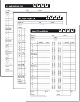 Klaverjas scoreblok - 3x - A5 - 50 vellen - klaverjassen spel