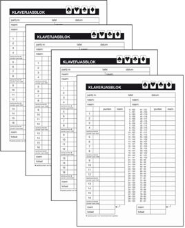 Klaverjas scoreblok - 4x - A5 - 50 vellen - klaverjassen spel