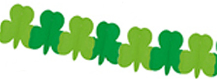 Klavertje drie shamrocks slinger - 3x stuks - Ierland Sint Patricksday thema - 300 cm - versiering