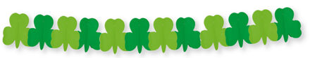 Klavertje drie shamrocks slinger - Ierland Sint Patricksday thema - 300 cm - versiering Groen