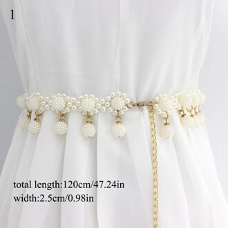 Kleding Accessoires Dunne Tailleband Kralen Haak Parel Decoratieve Metalen Riem Vrouwen Riem Taille Ketting Jurk Decoratieve Riem 1