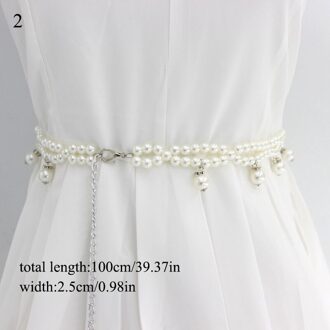 Kleding Accessoires Dunne Tailleband Kralen Haak Parel Decoratieve Metalen Riem Vrouwen Riem Taille Ketting Jurk Decoratieve Riem 2