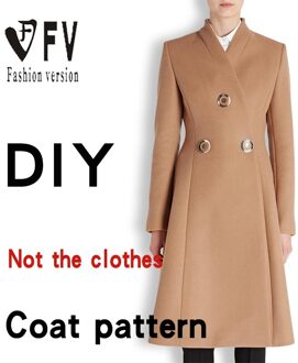 Kleding Diy Patroon Vrouwen Double-Breasted Jas Jas Patroon Naaien Tekening BFY-111 Size L