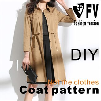 Kleding Tekening Vrouwen Lente En Herfst Windjack Patroon 1:1 Naaien Tekening BFY-178 Size 5XL