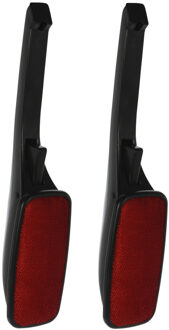 Kledingborstel - 2x - zwart/rood - inklapbaar - 33 cm - ontpluizer - pluizenverwijderaar