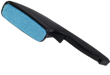 Kledingborstel/ontpluizer/pluizenverwijderaar - zwart/blauw - 26 cm