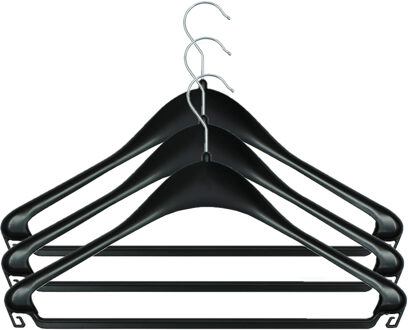 Kledinghanger - 24x - zwart - kunststof - kledinghaak - kleding ophangen - kleerhangers