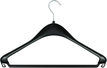 Kledinghanger - 5x - zwart - kunststof - kledinghaak - kleding ophangen - kleerhangers