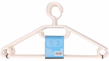 Kledinghangers - 10x stuks - kunststof - wit