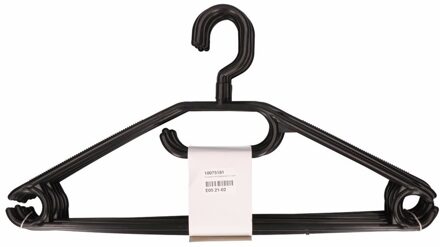 Kledinghangers - 10x stuks - kunststof - zwart