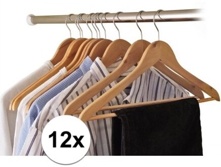 Kledinghangers - 12x stuks - hout