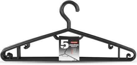 Kledinghangers - 25x - zwart - kunststof - 40 cm - kleerhangers