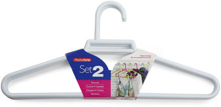 Kledinghangers - 2x - wit - kunststof - 41 cm
