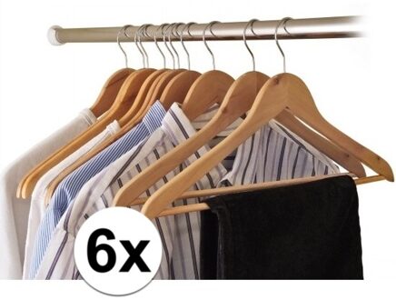Kledinghangers - 6x stuks - hout