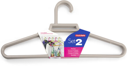 Kledinghangers - 6x - taupe - kunststof - 41 cm