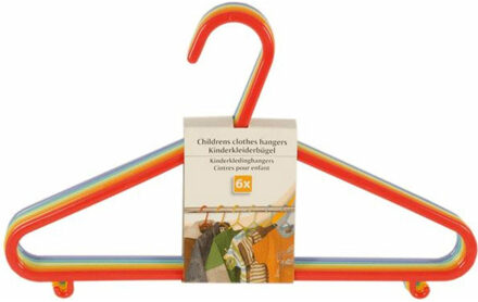 Kledinghangers voor kinderkleding - 6x stuks - plastic - 28 cm - klerenhangers