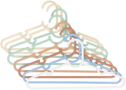 Kledinghangers voor kinderkleding met broekstang - 24x - kunststof - kleur mix - 29 x 15 cm