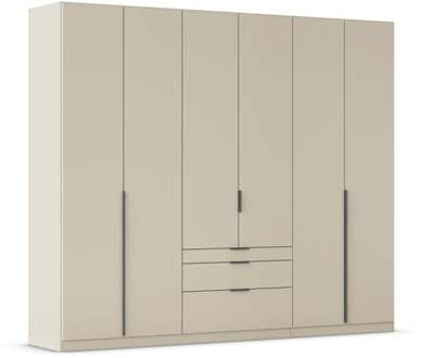 Kledingkast Abbey B270xH229 Champagne, 6 deuren, 3 laden incl, 6 legplanken en 3 roedes