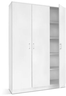 Kledingkast 'Amelie' 3 deuren en 8 legplanken Wit (180x120x40cm)