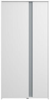 Kledingkast Bobby 2-deurs - 182x90x51 Cm - Spaanplaat - Wit - 50.7x90x181.7 Cm