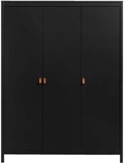 Kledingkast Madeira 3-deurs - 199x150x58 Cm - Spaanplaat - Zwart - 58.4x149.8x199 Cm