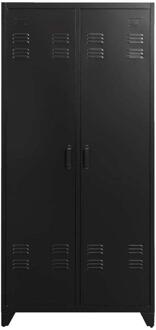 Kledingkast Mick 2-deurs - Antraciet - 180x85x50 Cm - Metaal - Grijs