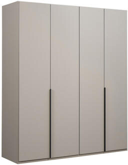 Kledingkast Milaan 4-deurs - Greige -236x180x58 Cm - Spaanplaat - Beige#Taupe