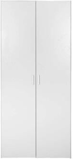 Kledingkast Space 2-deurs - 175,4x77,6x49,5 Cm - Spaanplaat - Wit - 49.5x77.6x175.4 Cm