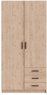 Kledingkast Sprint 2-deurs - eikenkleur - 200x98,5x50 cm - Leen Bakker Bruin - 50 x 98.5 x 200