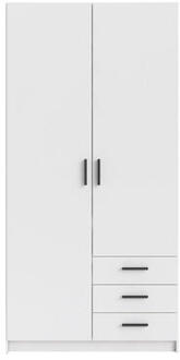 Kledingkast Sprint 2-deurs - wit - 200x98,5x50 cm - Leen Bakker - 50 x 98.5 x 200