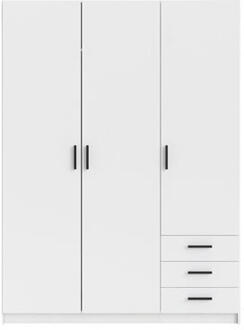 Kledingkast Sprint 3-deurs - wit - 200x147x50 cm - Leen Bakker - 50 x 147 x 200