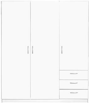 Kledingkast Varia 3-deurs - wit - 175x146x50 cm - Leen Bakker - 50 x 146 x 175