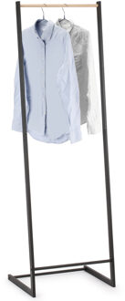 Kledingrek - enkele stang - zwart - metaal/hout - 50 x 160 cm - standaard - extra opslagruimte