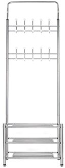 Kledingrek Vloerstaande Kleren Opknoping Opslag Plank Kleerhanger Rekken Thuis Eenvoudige Stijl Slaapkamer Meubels Verwijderbare Hwc zilver