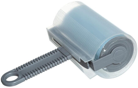 Kledingroller/kleefroller grijs/blauw 17 cm herbruikbaar - Kledingborstels